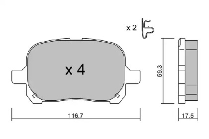 Комплект тормозных колодок (AISIN: BPTO-1925)